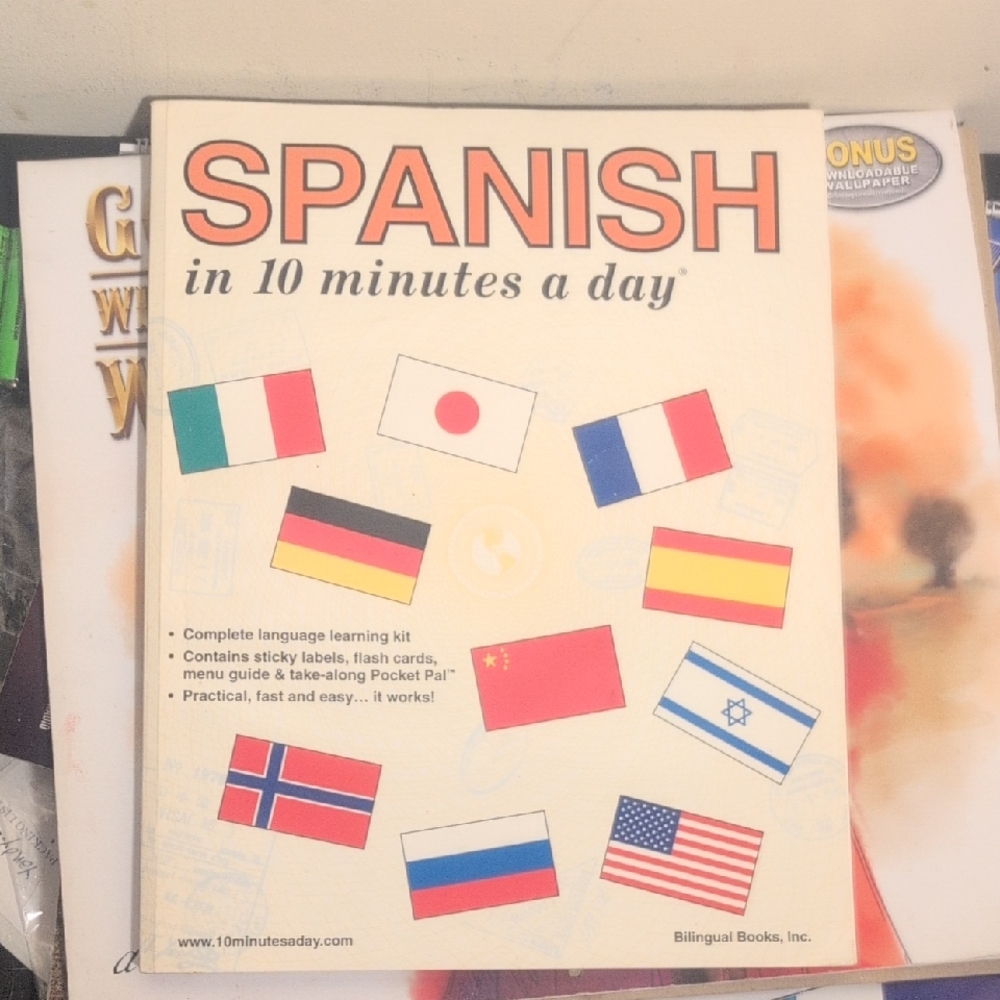 Spanish in 10 Minutes a Day Kristine K. Kershul Vintage Retro 90's Learning Book